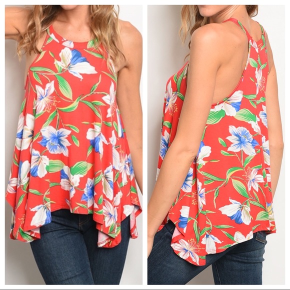 Red Floral Tank - Picture 5 of 5